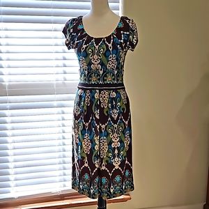 Brown Boho Knee Length Dress